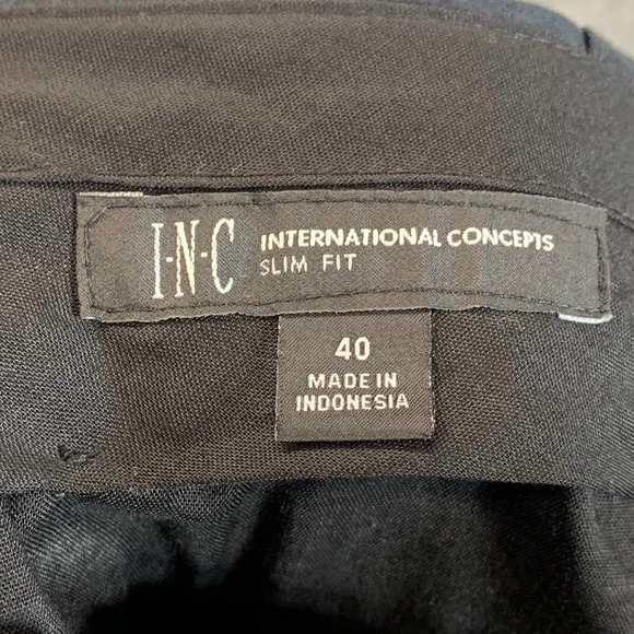 INC International Concepts Men's Deep Black Slim-Fit Floral Suit Pants SZ 40 - Picture 9 of 11